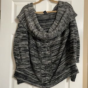 Ashley Stewart 22/24 black sweater cowl neck